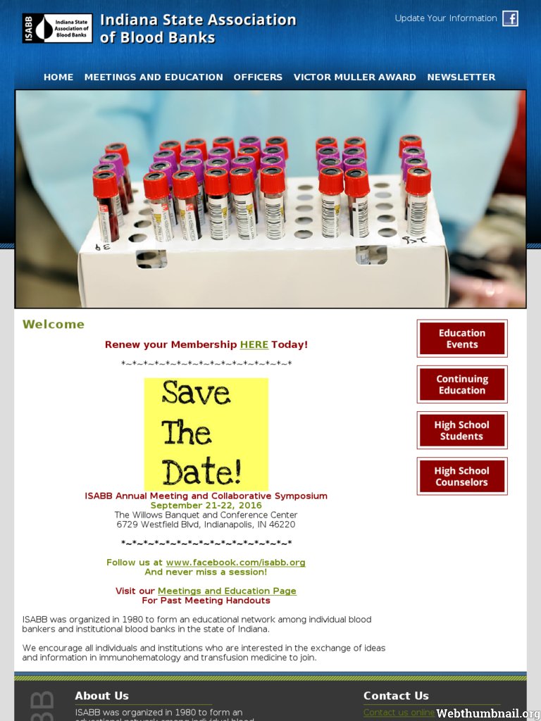 More information about "Indiana State Association of Blood Banks"
